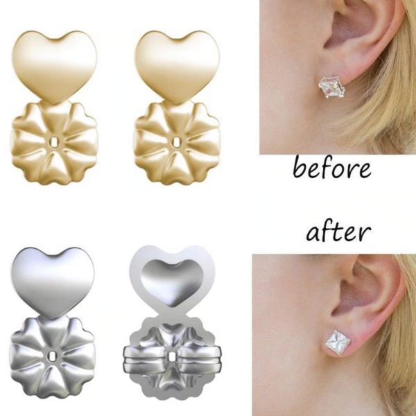 1 Pair Earring Lifters Gold Silver Earring Backs for Droopy Ears
