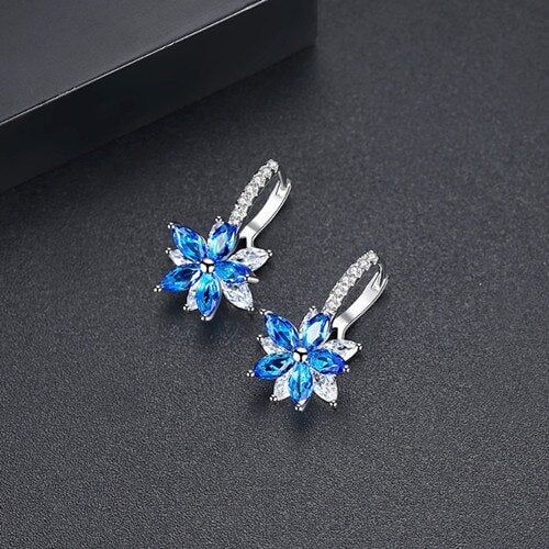 livonnia to switch FXLRY Romantic Lovely Clear Stone Flower Shape Convenient Simple Stud Earrings Copper Cubic Zirconia For Women Fashion Jewelry - ANN VOYAGE