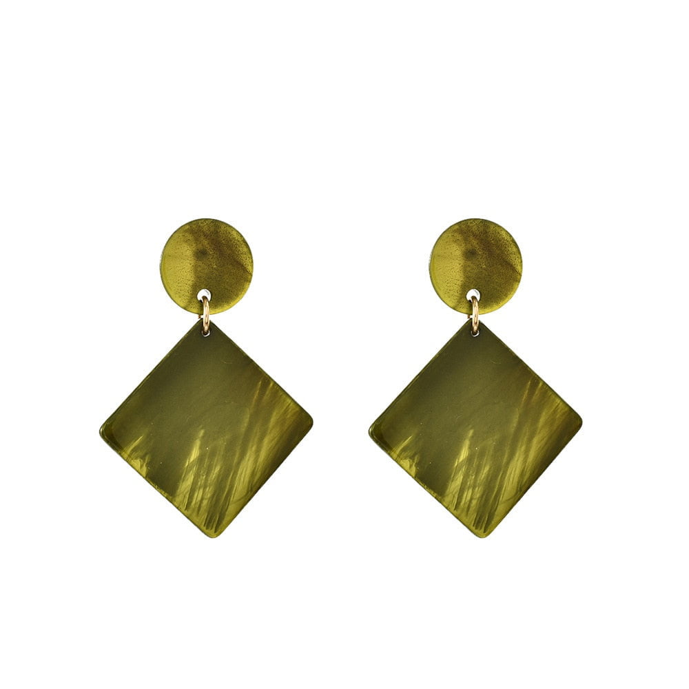 AD Rose Golden Rectangle Drop Earrings