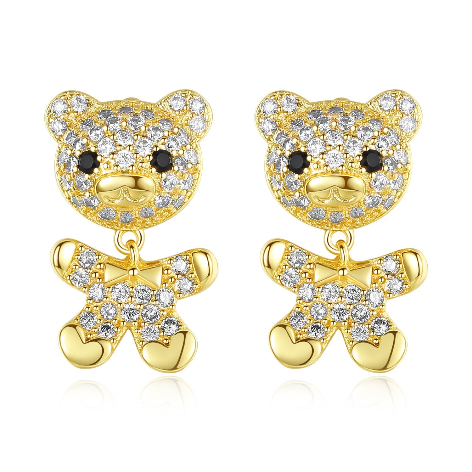 Arboga Small Crystal Teddy Bear Dangle Drop Earrings – ANN VOYAGE