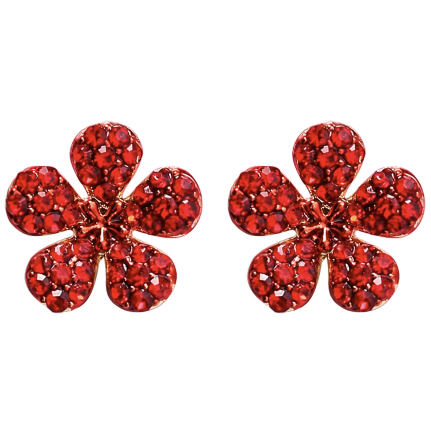 Eleele Flower Cherry Mushroom Apple Strawberry Stud Crystal Earrings ...