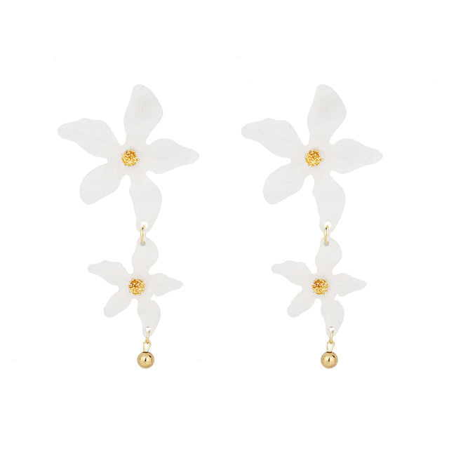 Caen Acrylic Dangle Flower Drop Statement Earrings – ANN VOYAGE
