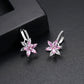 livonnia to switch FXLRY Romantic Lovely Clear Stone Flower Shape Convenient Simple Stud Earrings Copper Cubic Zirconia For Women Fashion Jewelry - ANN VOYAGE