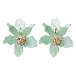 Bordeaux Drop Crystal Flower Petals Statement Earrings – ANN VOYAGE